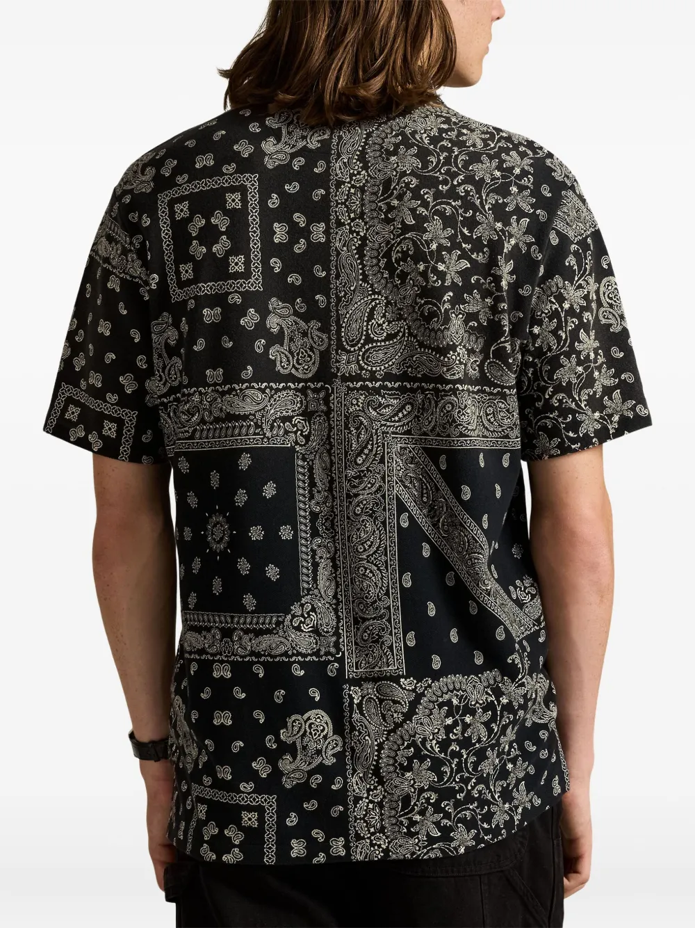 Polo Ralph Lauren Poloshirt met paisley-print Zwart