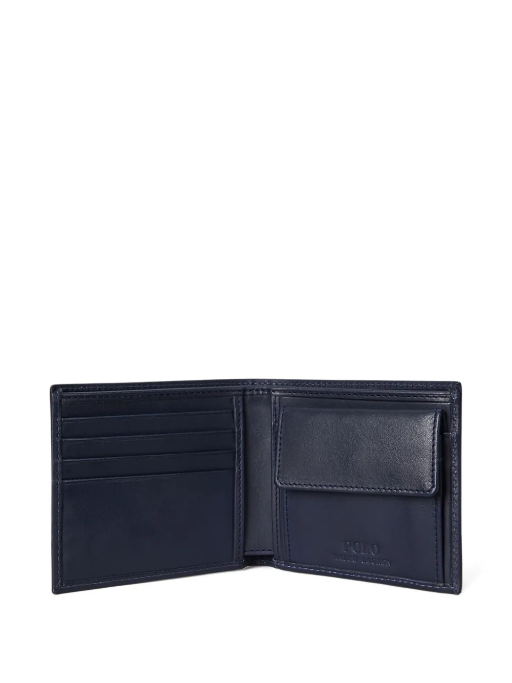 Polo Ralph Lauren Leren portemonnee met geborduurde beer Blauw