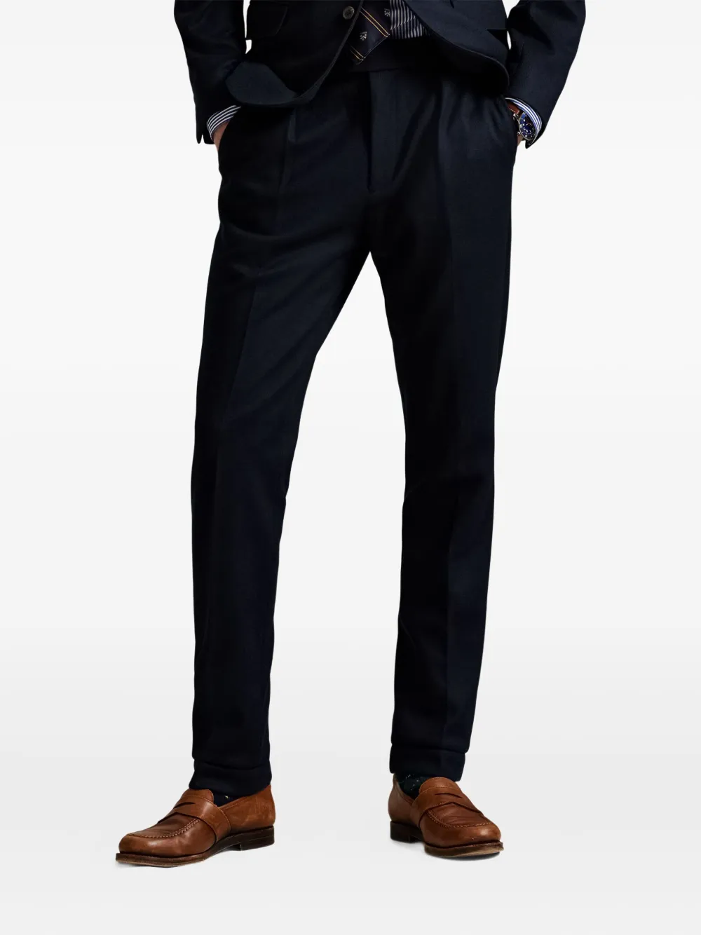 Polo Ralph Lauren Broek met geplooide voorkant Blauw