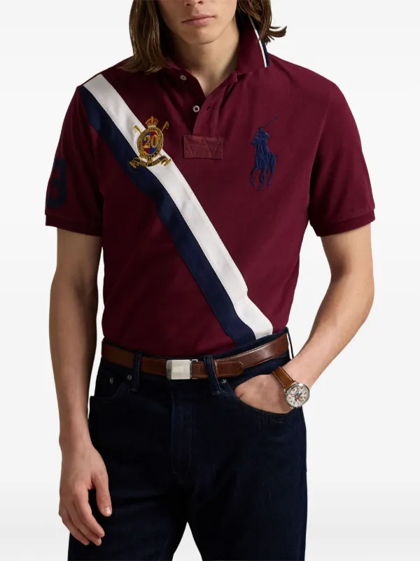 トップス POLO RALPH LAUREN Polo Ralph Lauren diagonal-stripe Polo Shirt | Red | FARFETCH