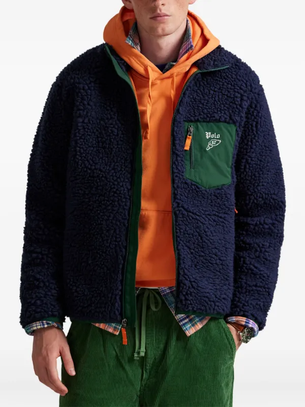 Polo Ralph Lauren Zipped Fleece Jacket | Blue | FARFETCH ZA