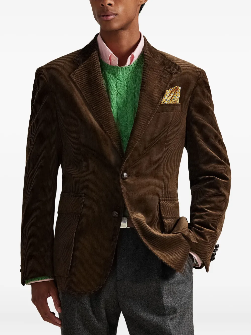 Polo Ralph Lauren Corduroy Patch-pocket Blazer In Animal Print