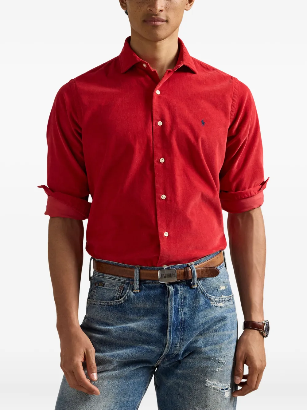 Polo Ralph Lauren Overhemd met geborduurd logo Rood