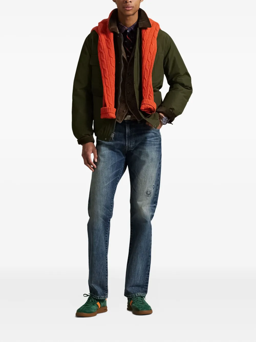 Polo Ralph Lauren Repaired-detail Cotton Jeans In Blue