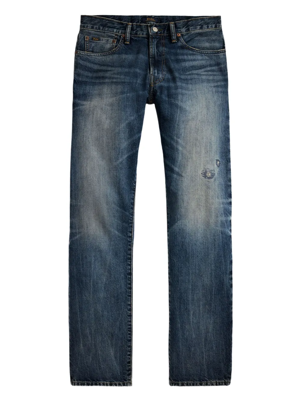 Polo Ralph Lauren Repaired-detail Cotton Jeans In Blue