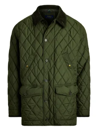 Ralph Lauren Lauren カーキ コート Polo Ralph Lauren corduroy-collar Quilted Coat | Green | FARFETCH