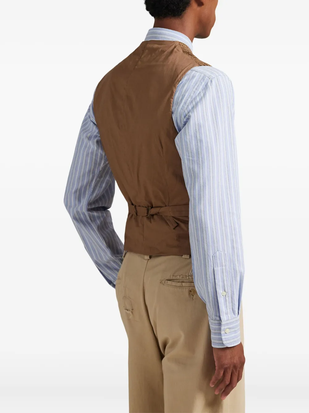 Polo Ralph Lauren Gilet met pied-de-poule print Bruin