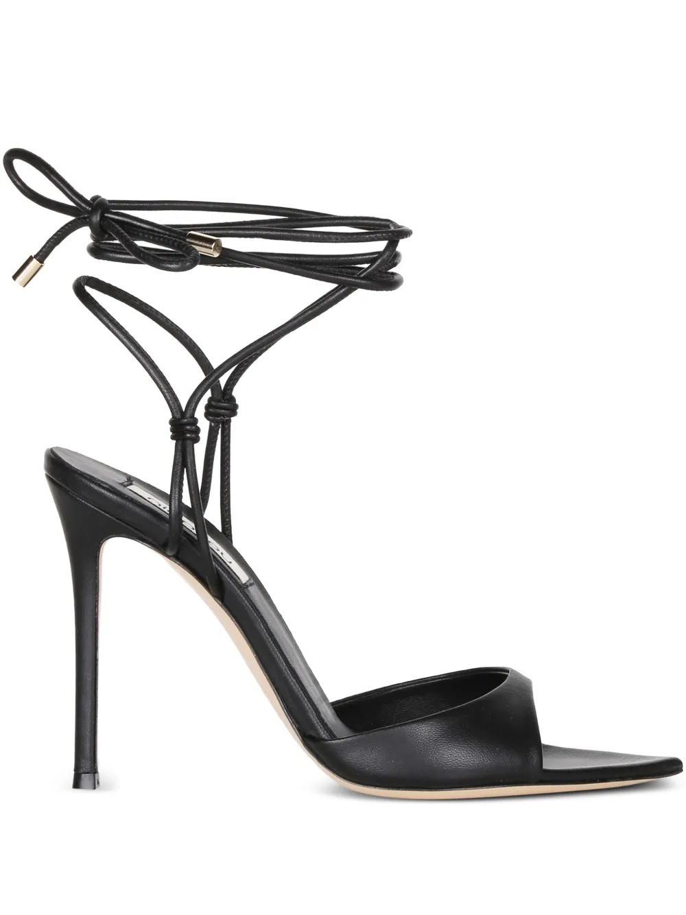 Ninalilou 105mm lace-up stiletto sandals Black