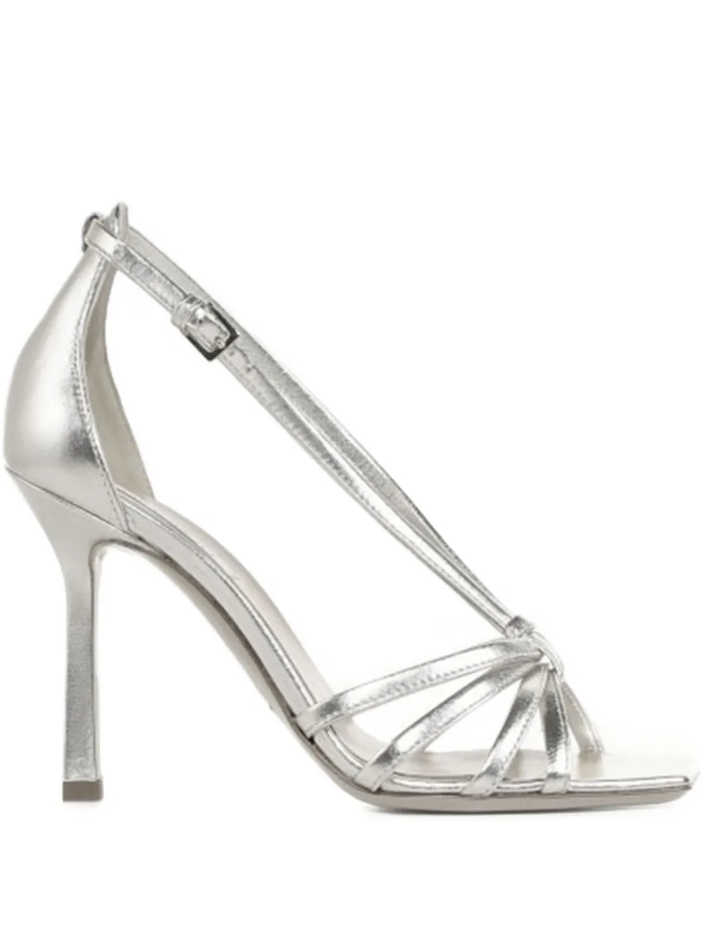 Ninalilou 90mm leather ankle-strap sandals Silver