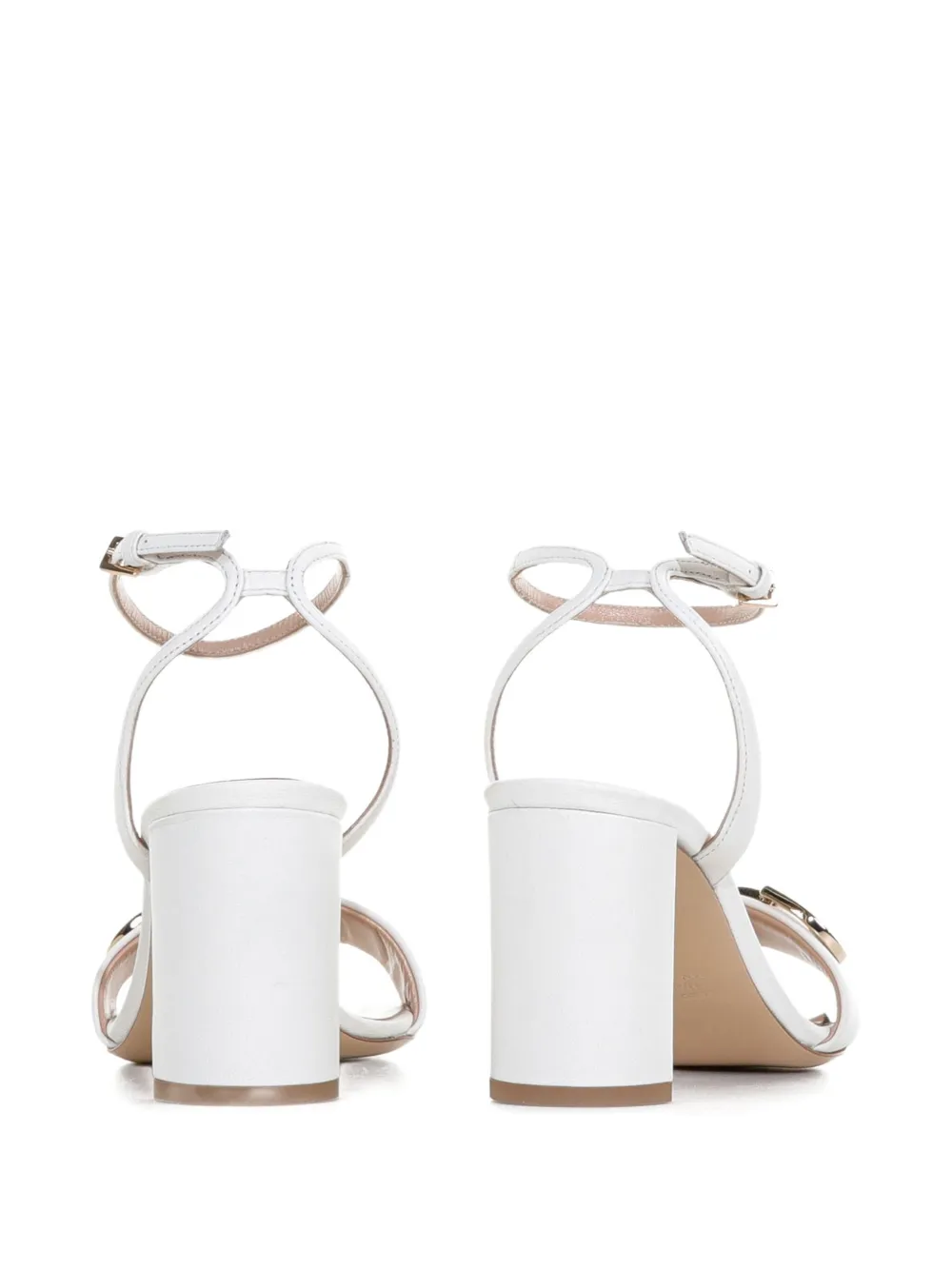 Ninalilou Buckle-detail Block-heel Sandals In White