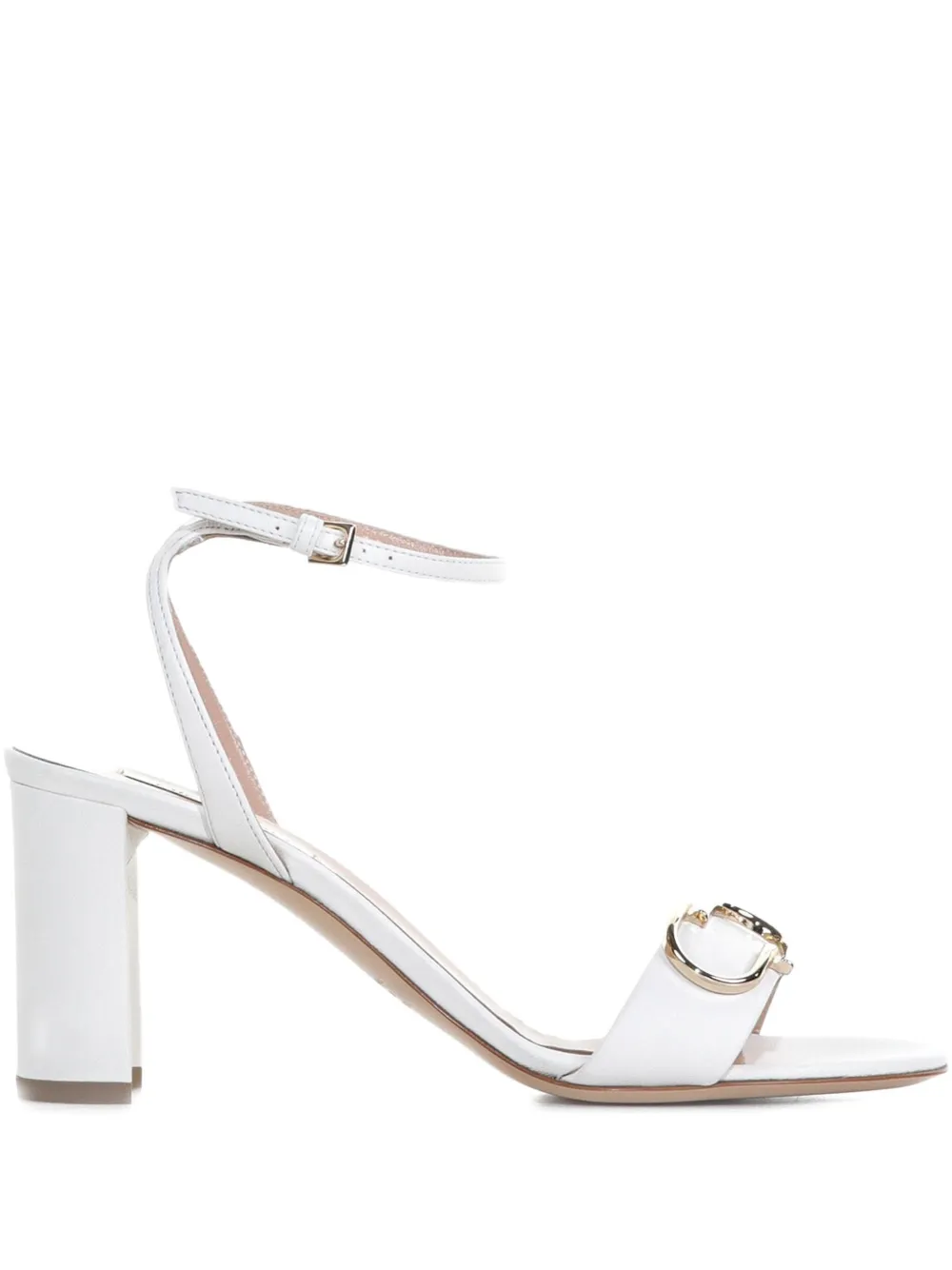 Ninalilou Buckle-detail Block-heel Sandals In White