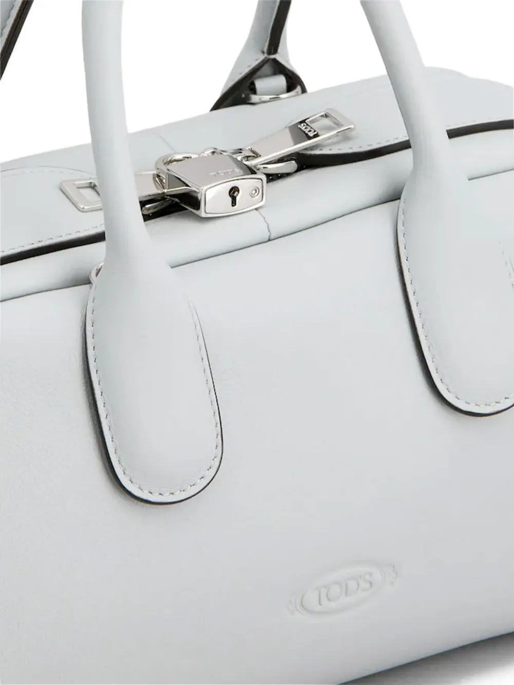 Tod's Small Darsena Leather Top Handle Bag In Gray