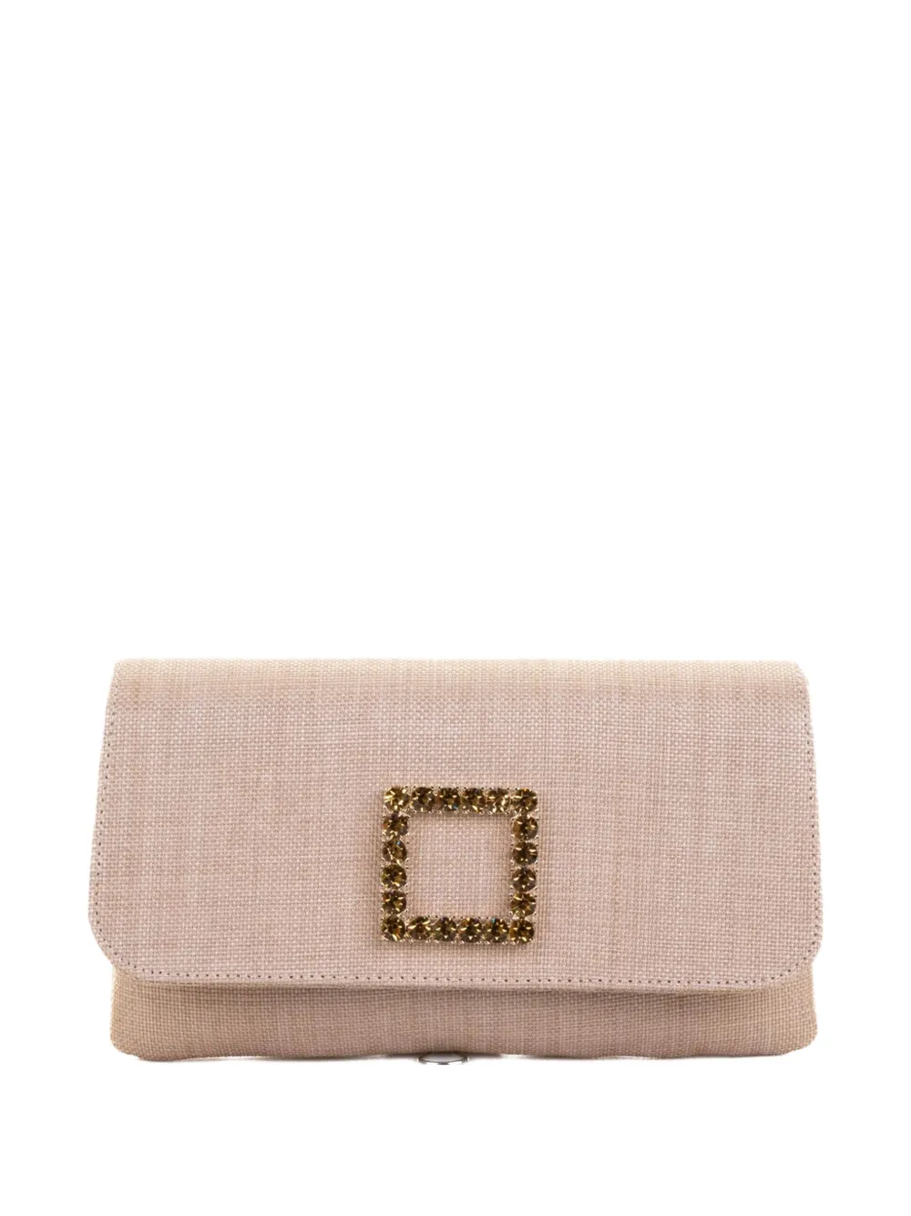 Roberto Festa Crystal-embellished Tweed Clutch Bag In Neutral