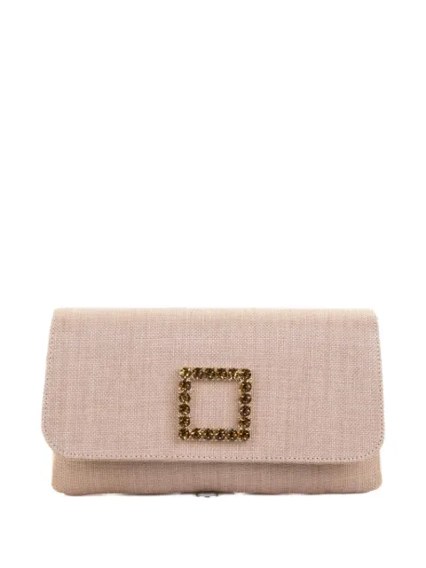 Roberto Festa crystal-embellished tweed clutch bag