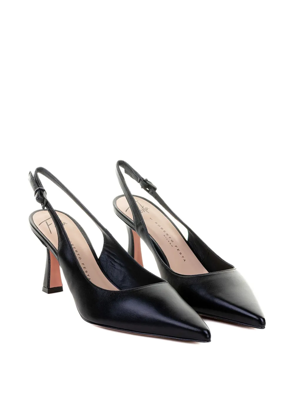Roberto Festa 70mm slingback leather sandals Black