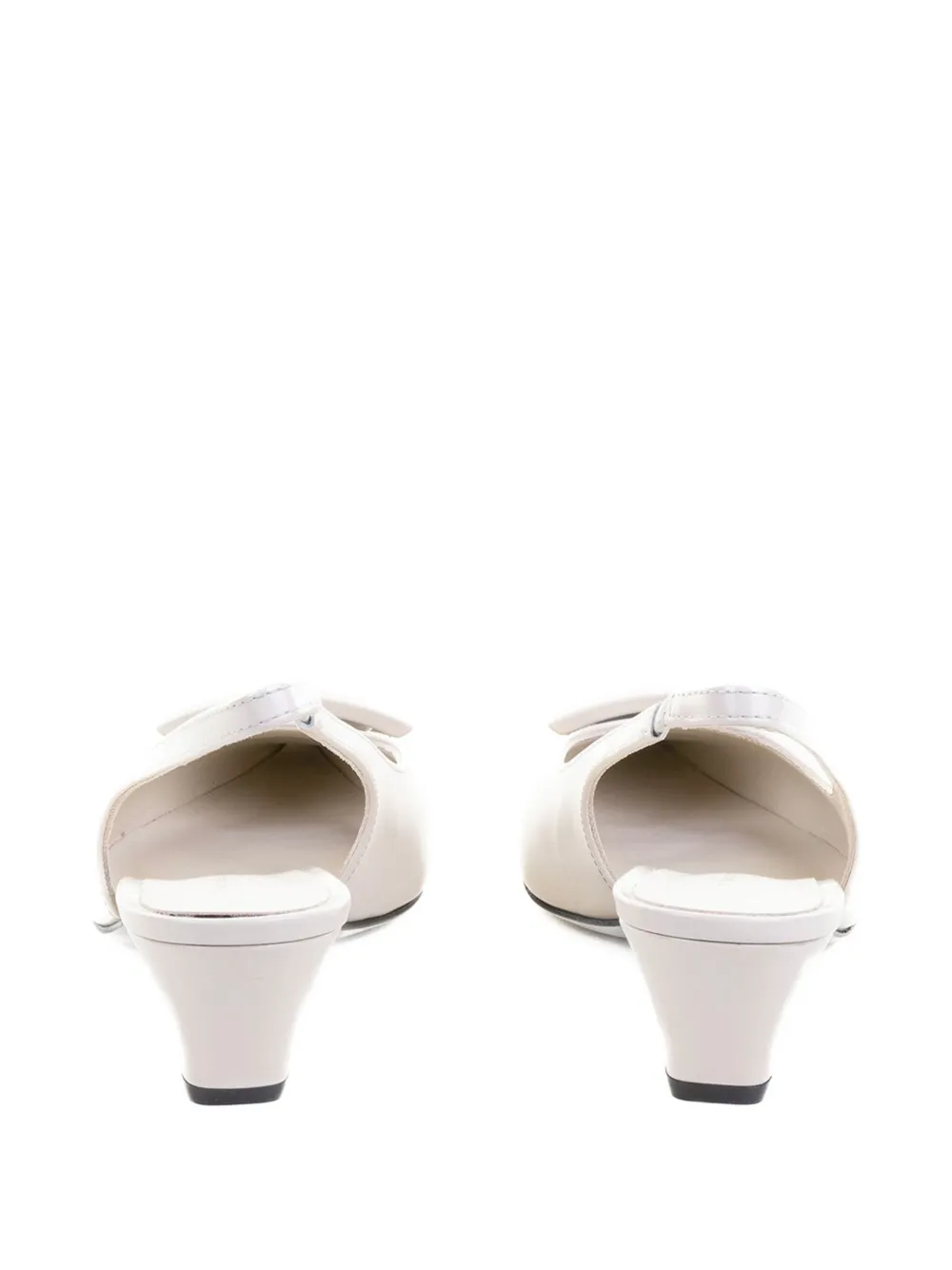 Roberto Festa Pointed Slingback Pump In Brushed Stone In White