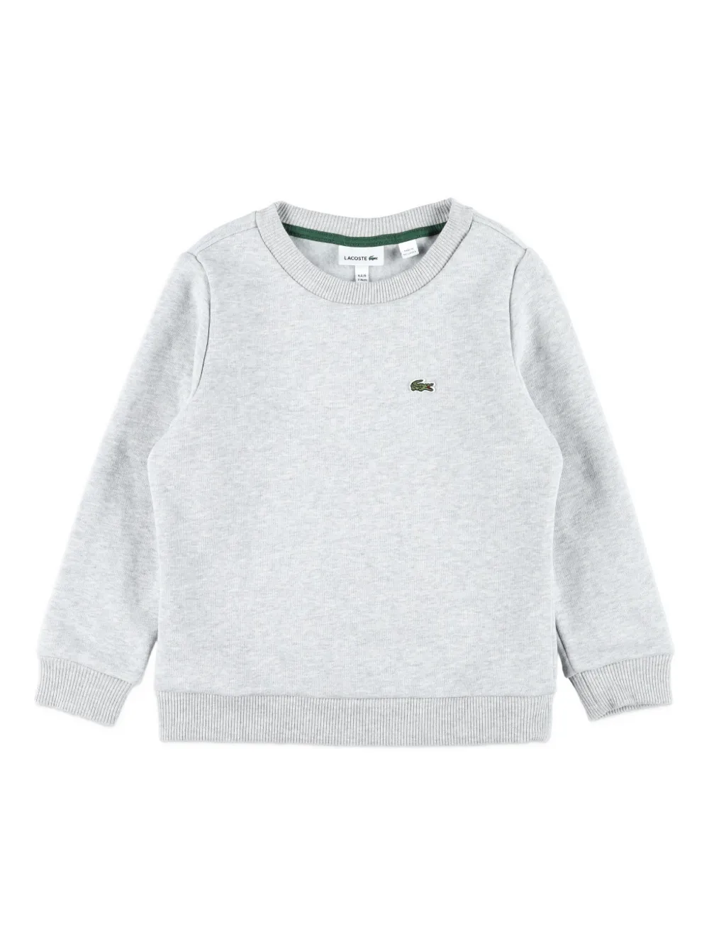 Lacoste Crew-neck Fleece Sweatshirt In Gray