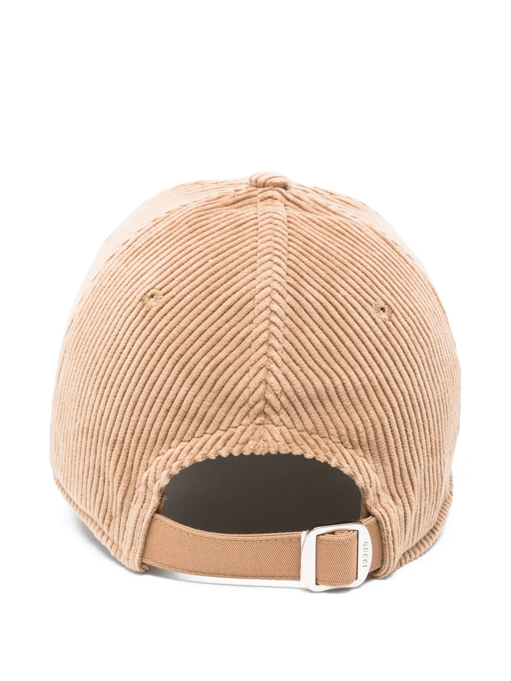 Gucci Ribfluwelen pet met GG logo - Beige