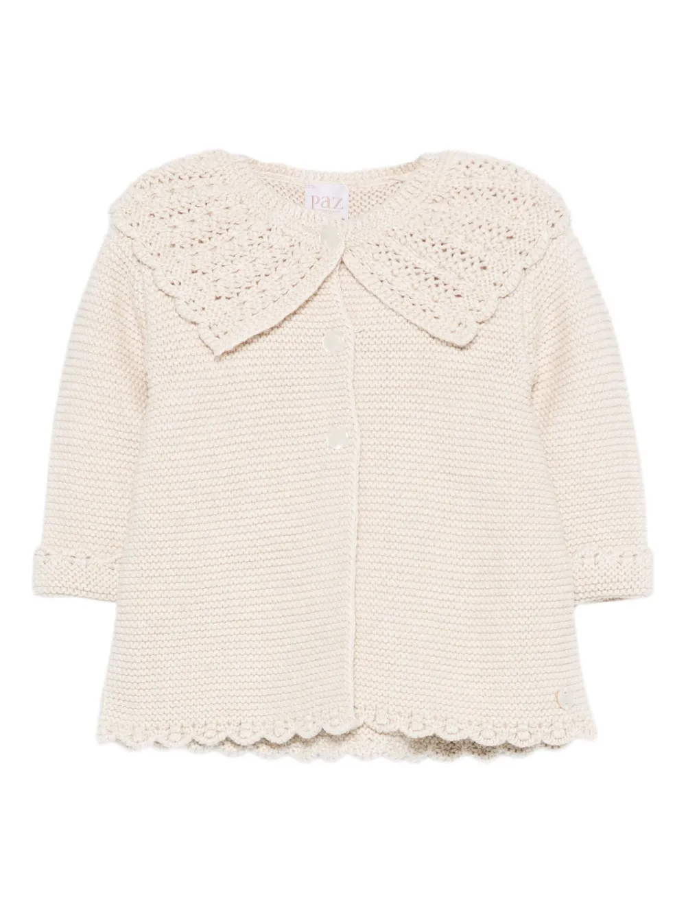 Paz Rodriguez Crochet-collar Cardigan In Neutral