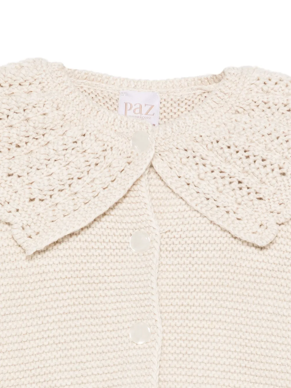 Paz Rodriguez Crochet-collar Cardigan In Neutral