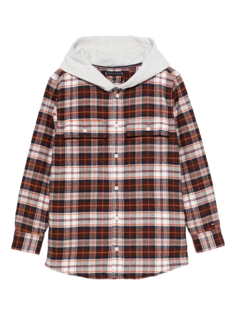 Tommy Hilfiger Junior checked hooded shirt
