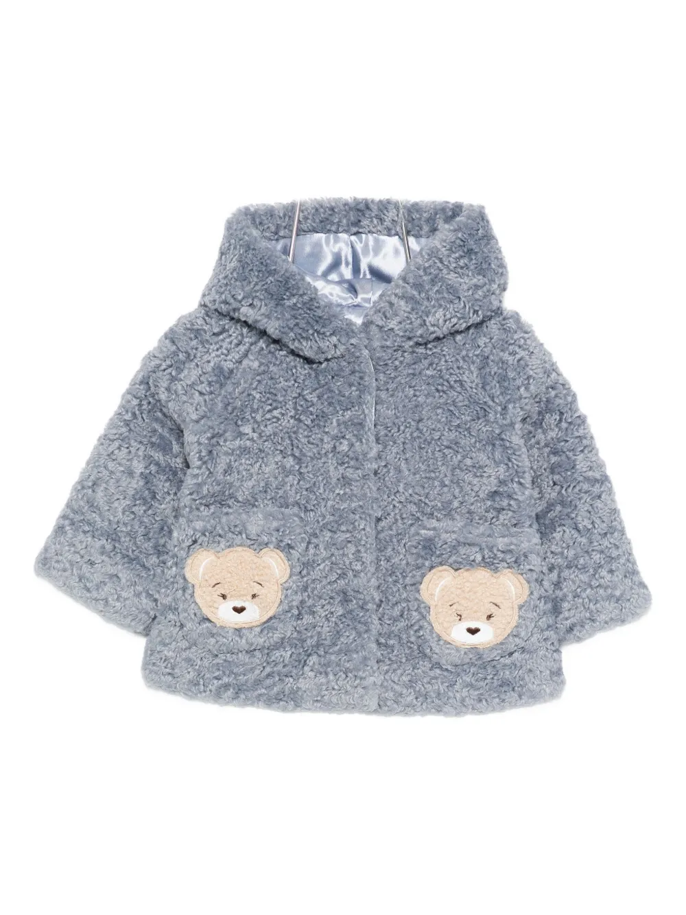 Monnalisa Teddy Bear hooded coat - Blu