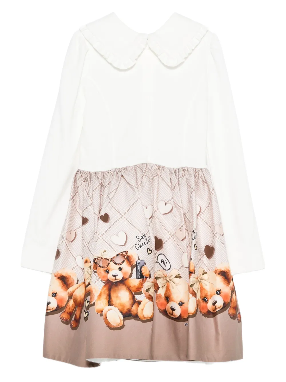 Monnalisa Peter Pan collar teddy-print dress | Girls Casual Dresses | Image 2
