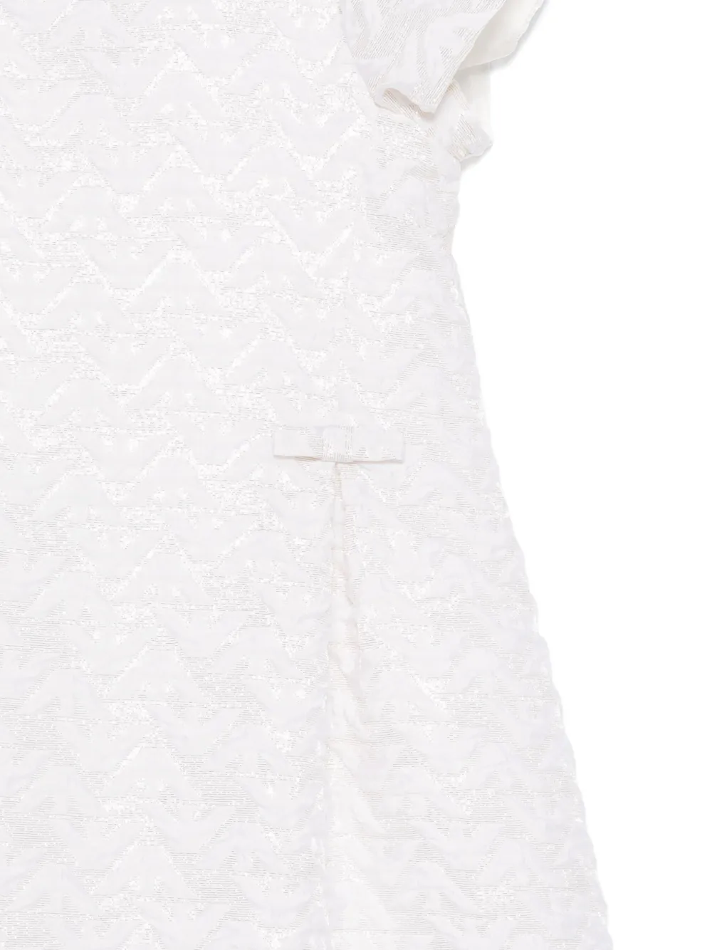 Emporio Armani Textured Bow-detail Dress In White