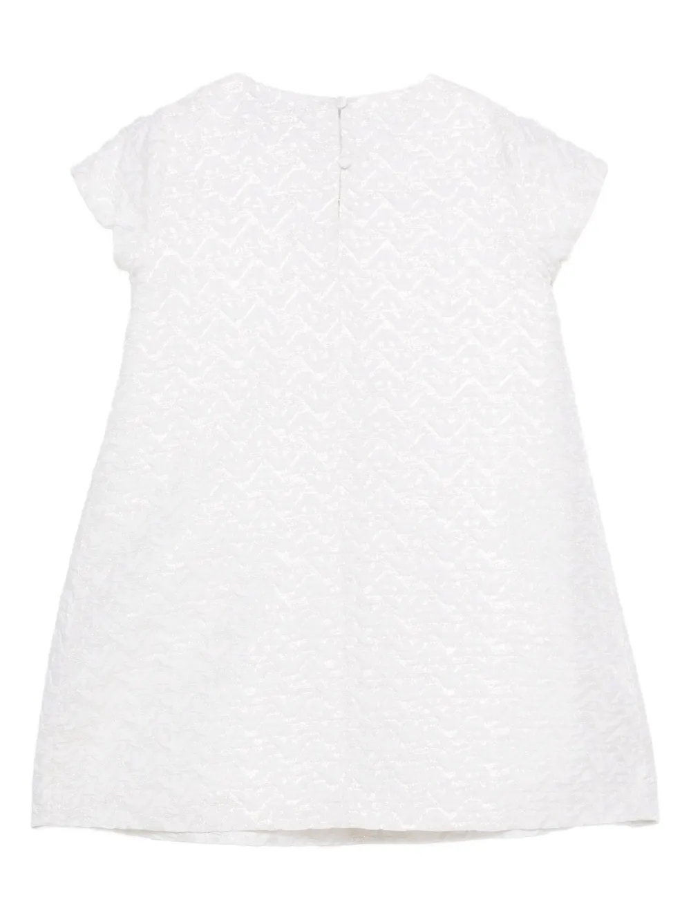 Emporio Armani Textured Bow-detail Dress In White