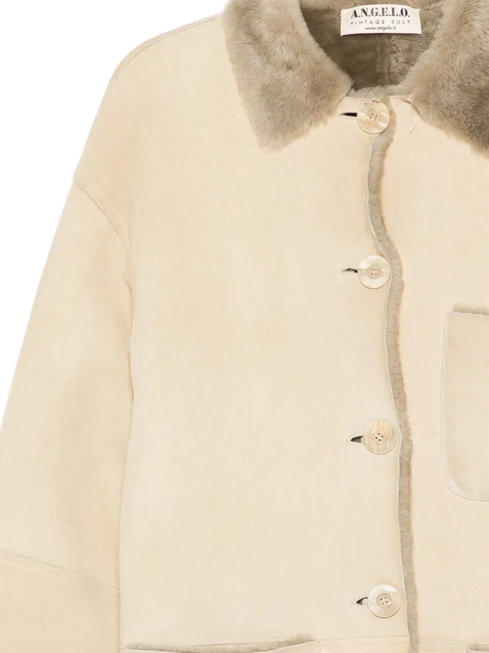 Pre-owned A.n.g.e.l.o. Vintage Cult 1990s Faux-fur Trimmed Coat In Neutral