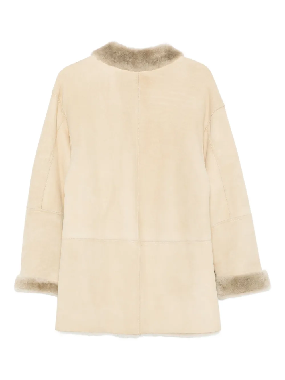 A.N.G.E.L.O. Vintage Cult 1990s jas met afwerking van imitatiebont - Beige