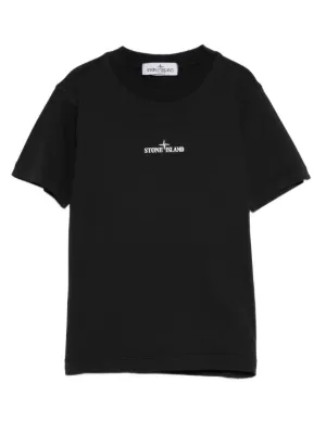 Moncler Enfant logo-embossed Cotton T-shirt | Blue | FARFETCH CA