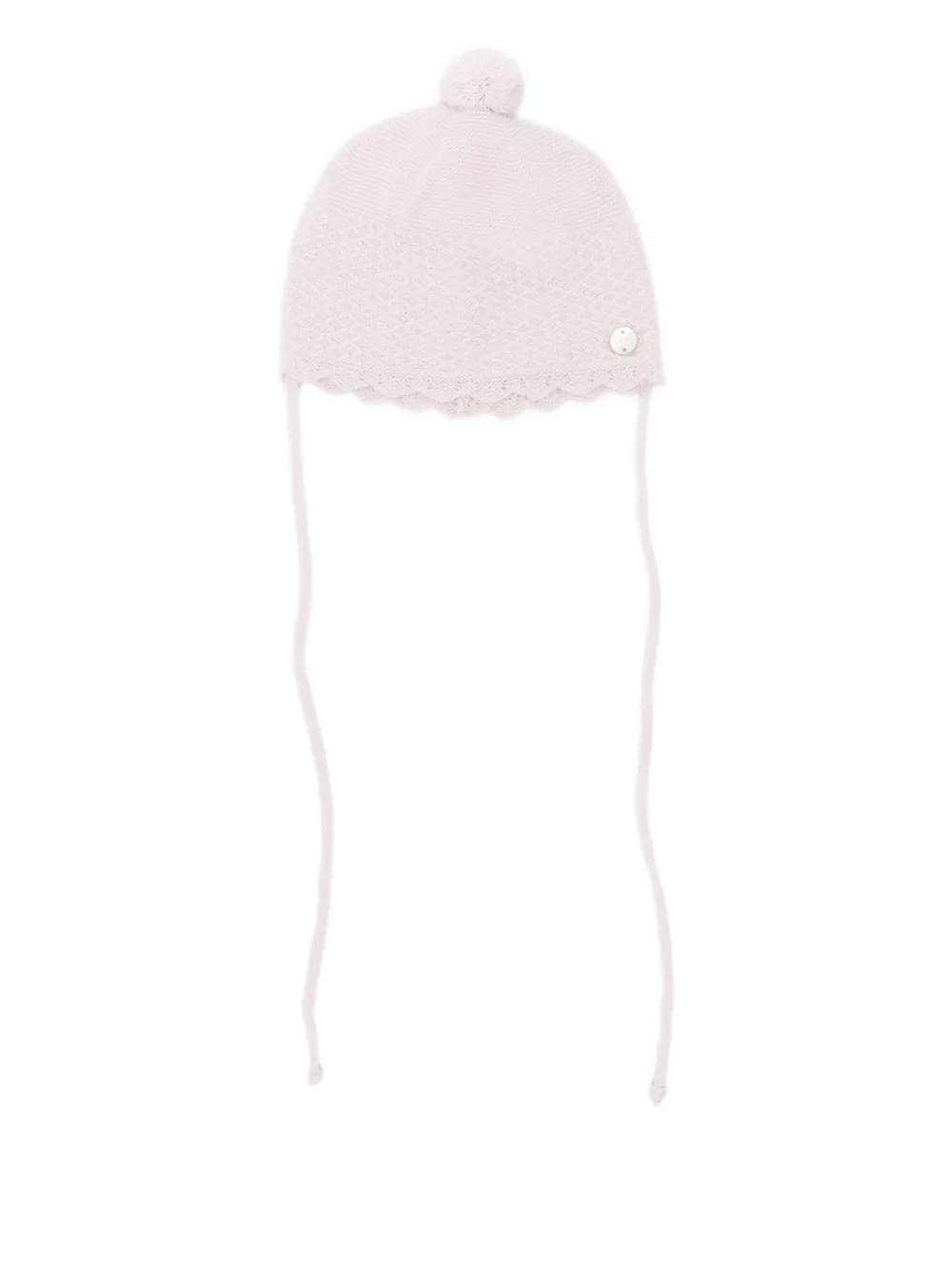 Paz Rodriguez Pom-pom Scalloped Beanie In Pink