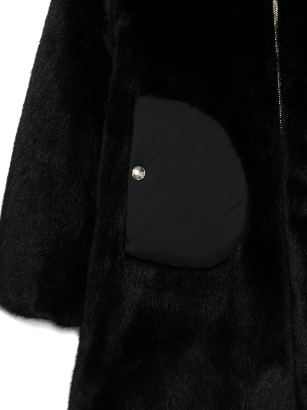 Herno Kids Jas van imitatiebont Zwart