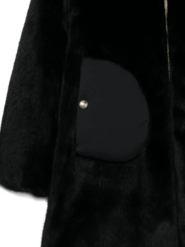 Herno Kids フーデッド エコファーコート | ブラック | FARFETCH JP