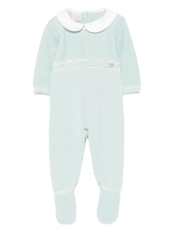 Paz Rodriguez Peter Pan collar knitted babygrow