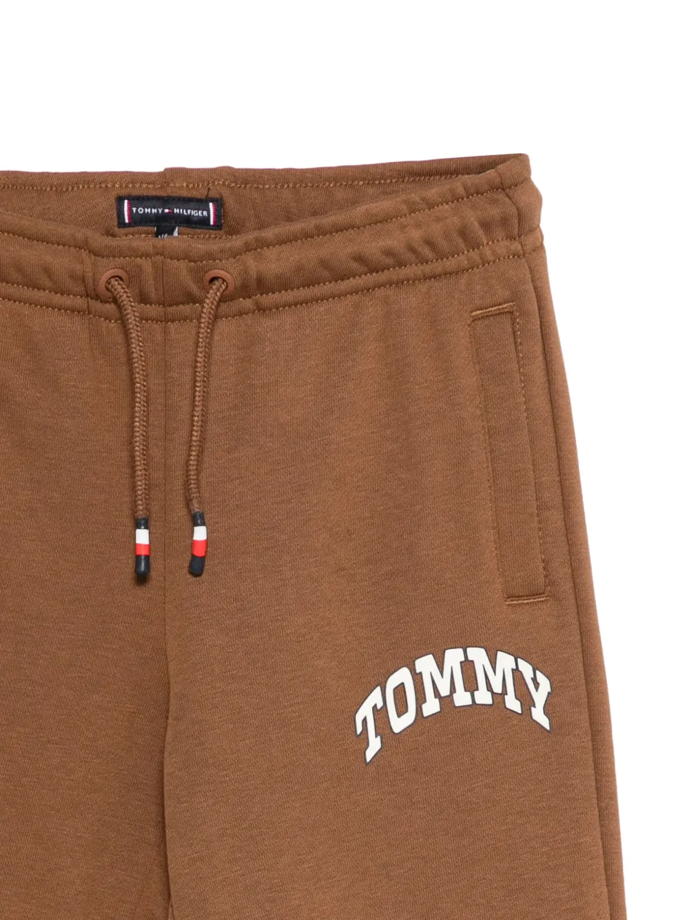 Tommy Hilfiger Junior Logo-print Track Pants In Brown