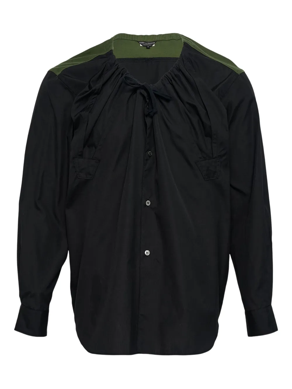 Comme des Garçons Homme Plus tie-neck two-tone shirt - Nero