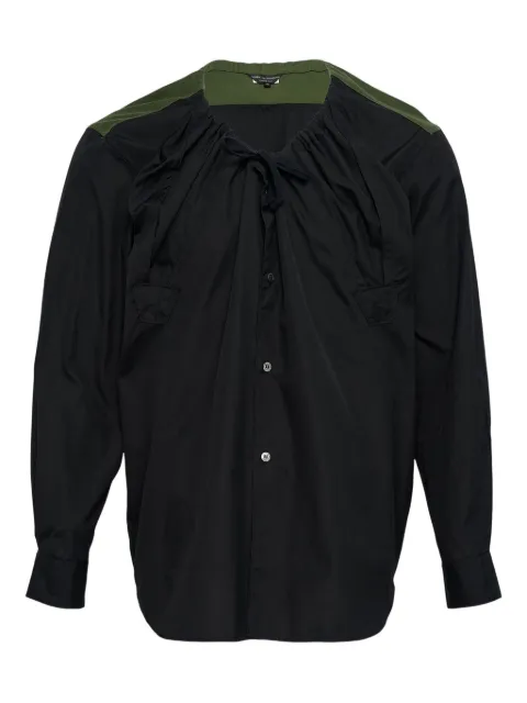 Comme des Garçons Homme Plus camisa con diseño de dos tonos y moño en el cuello