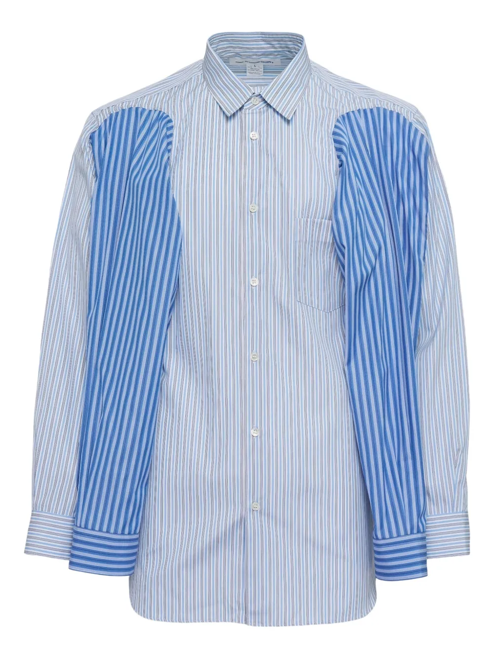 Comme Des Garçons Shirt layered striped shirt – Blue