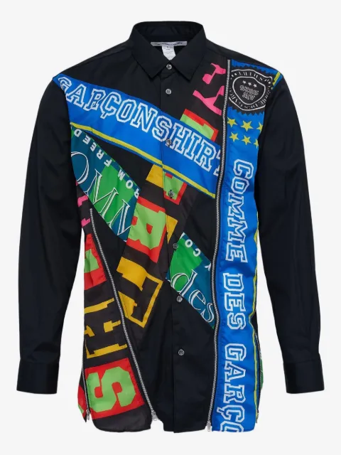 Comme Des Garçons Shirt letter-print zip-embellished shirt