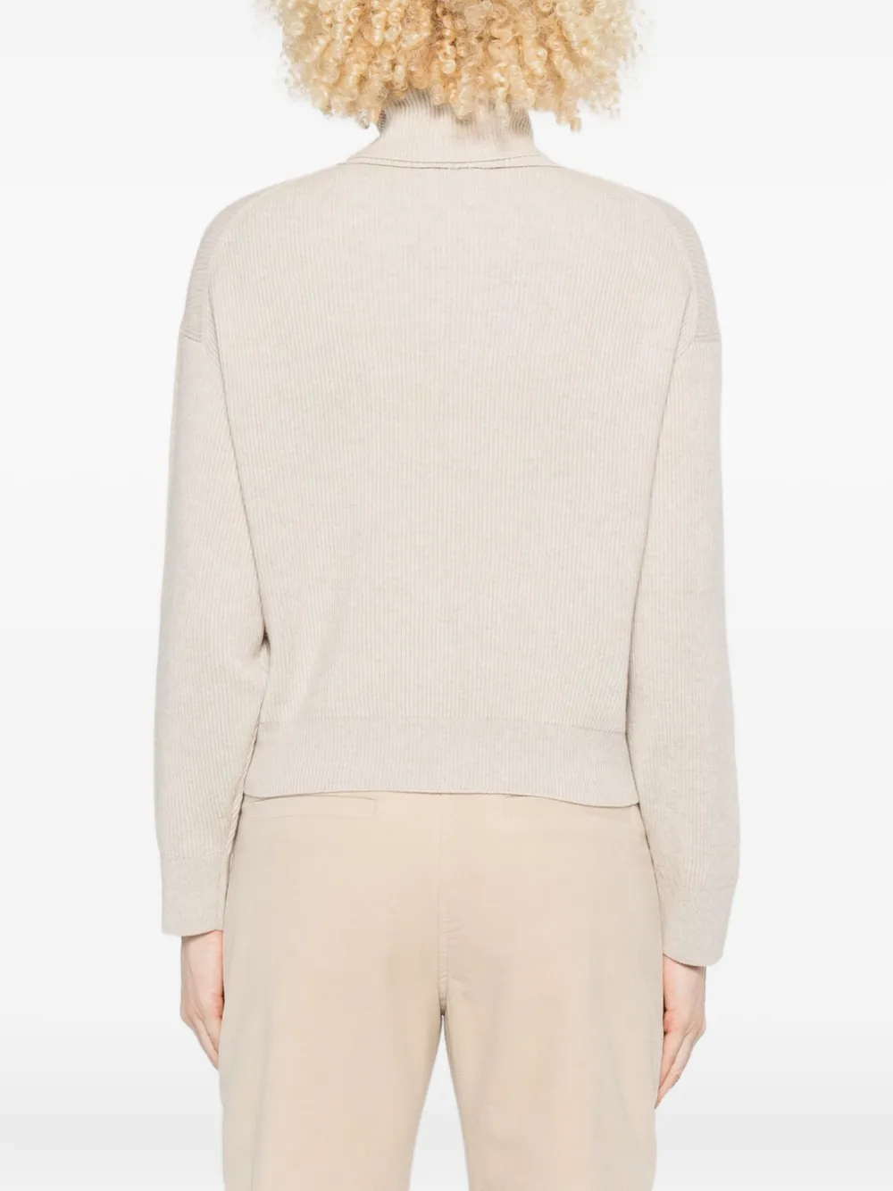 Brunello Cucinelli Turtleneck Sweater In Animal Print