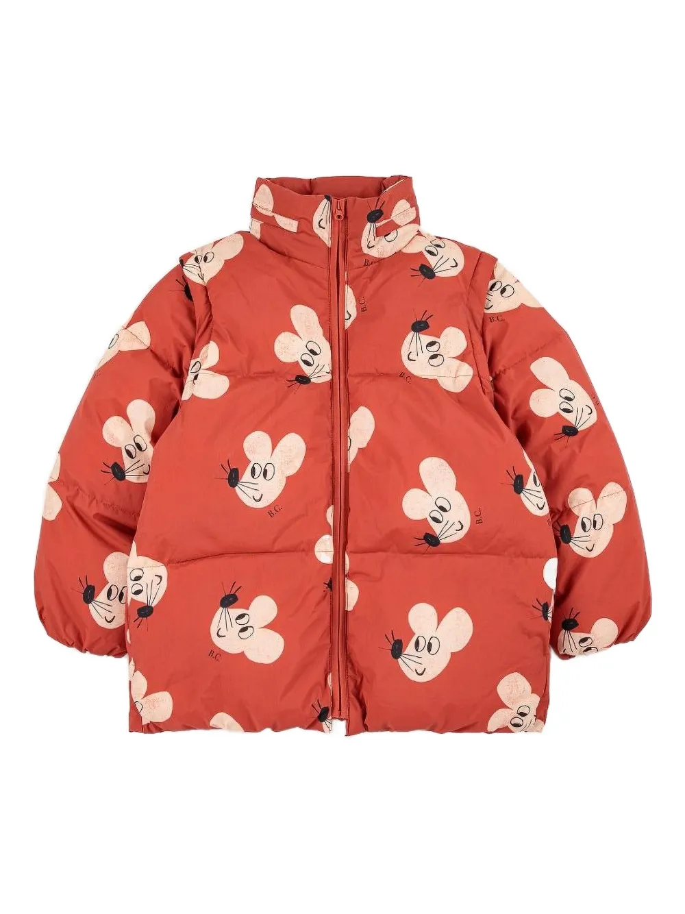 Bobo Choses chamarra capitonada con ratón estampado | rojo | Image 1