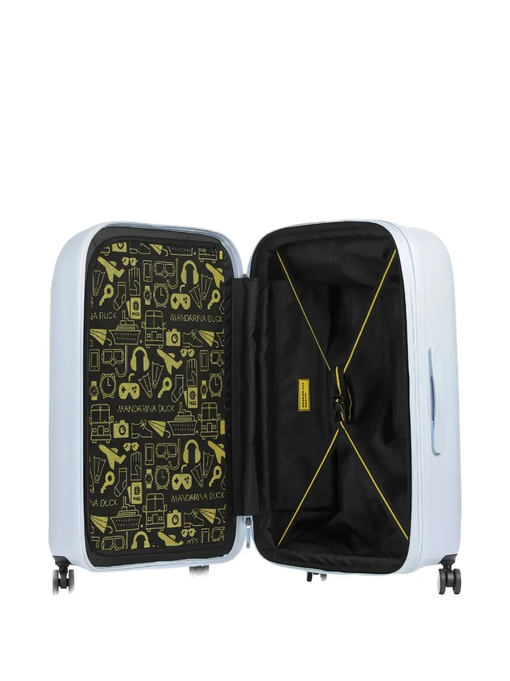 Mandarina Duck Large Logoduck Embossed Luggage In Blue