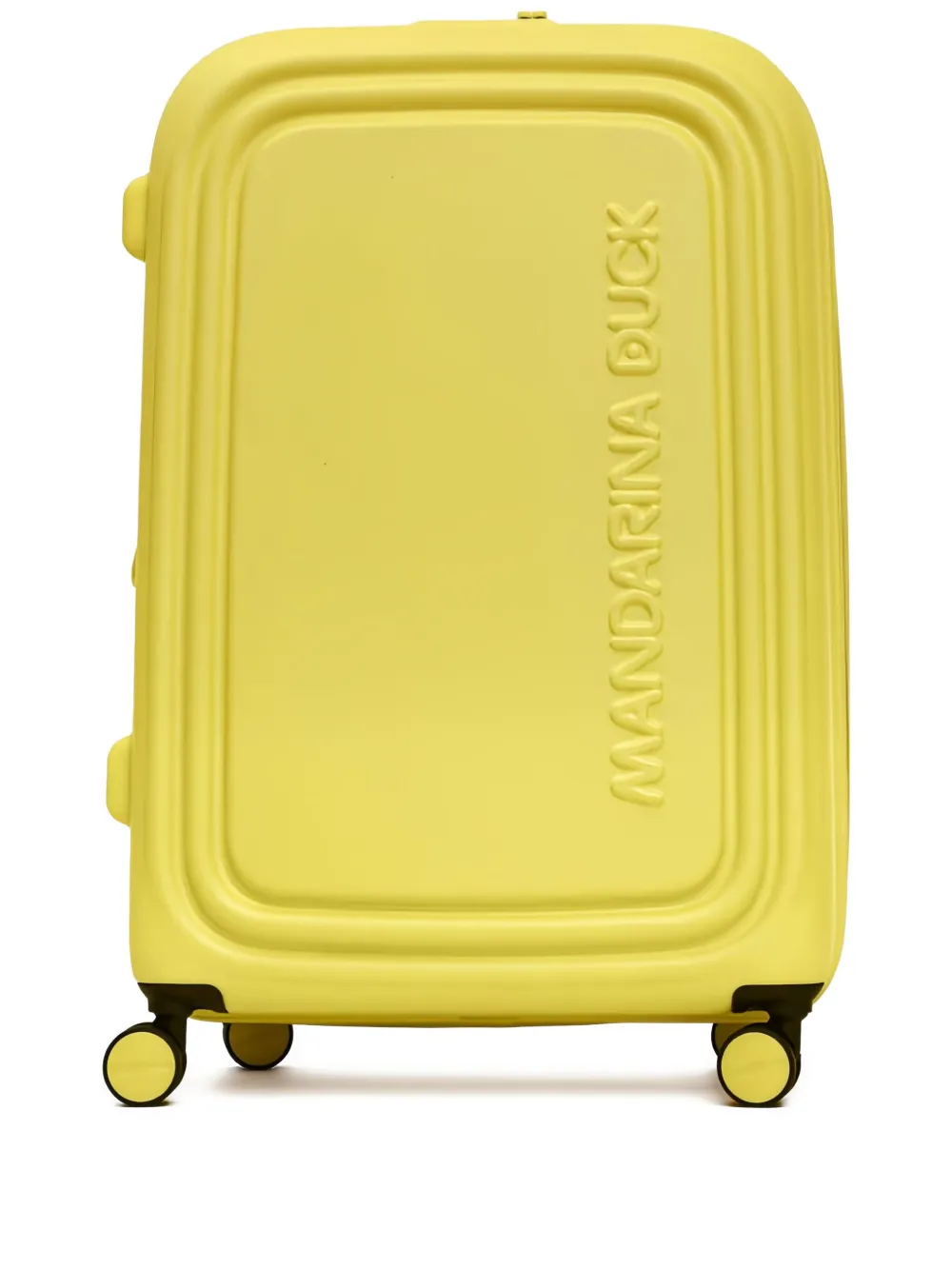 Mandarina Duck Embossed Logo Suitcase In Yellow