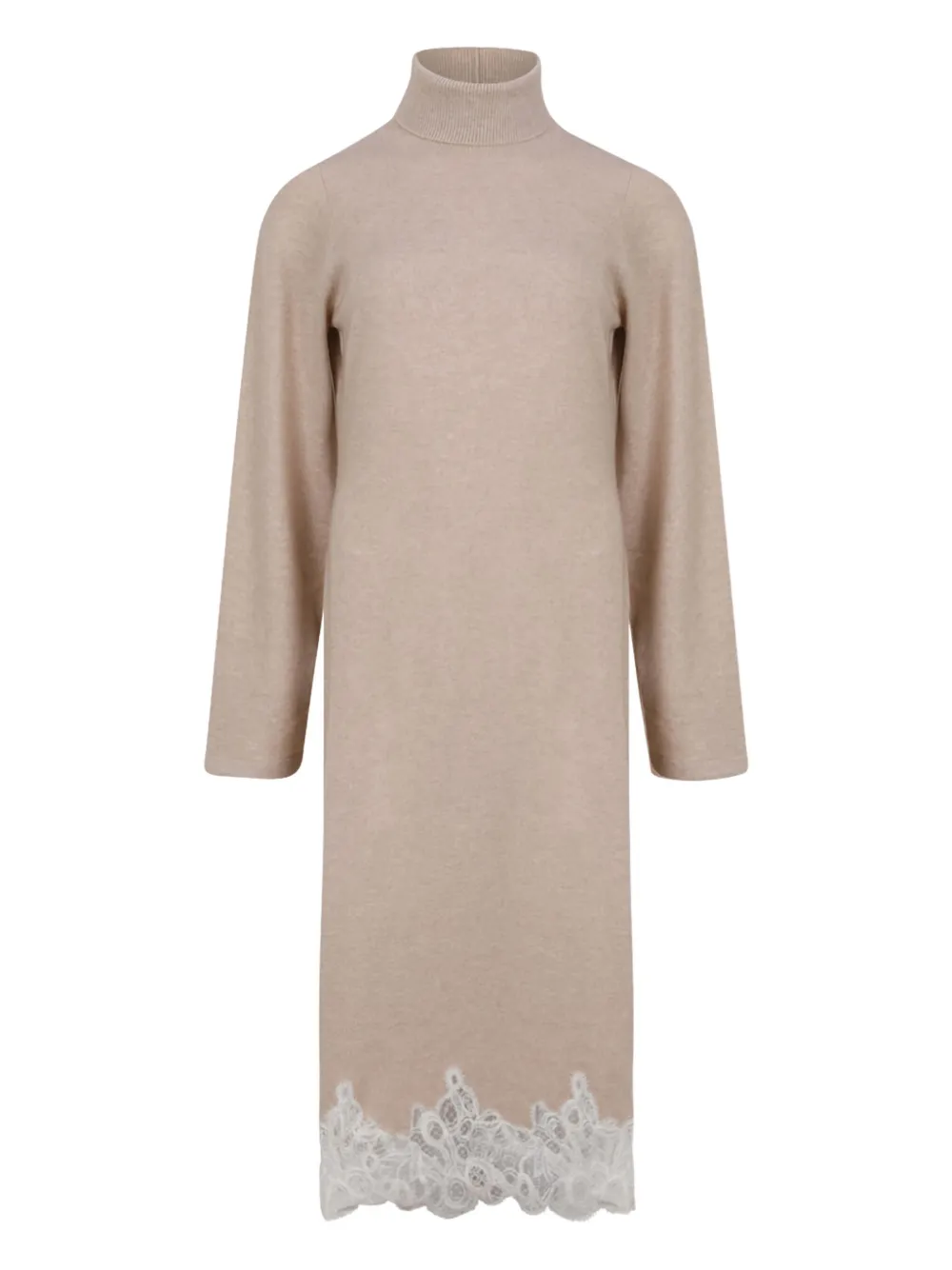 Fabiana Filippi roll-neck lace-trim dress | Neutrals | Image 1