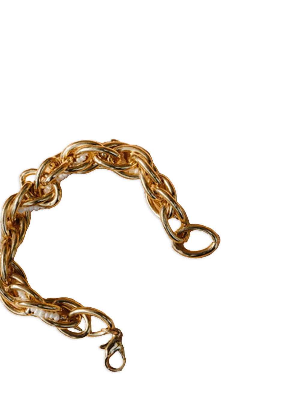Gisel B Karen chain-link pearl bracelet - Goud