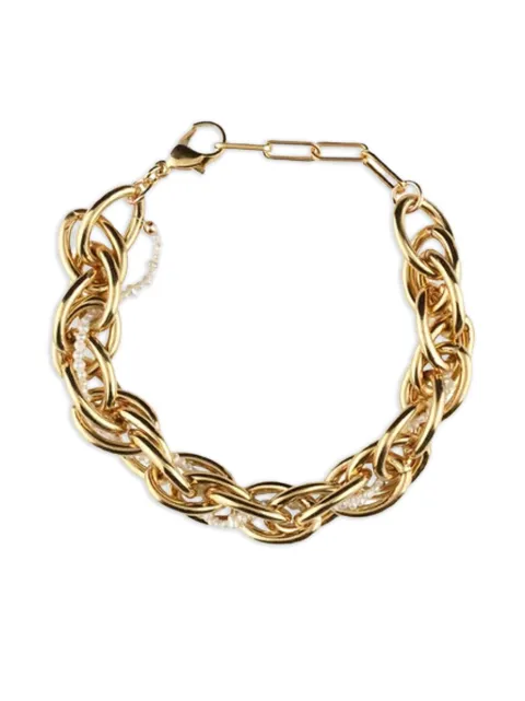 Gisel B Karen chain-link pearl bracelet