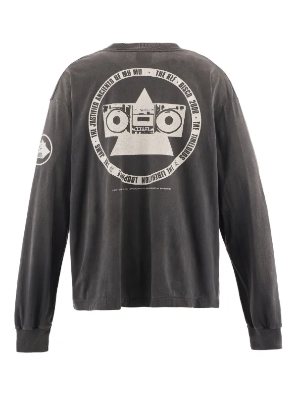 SAINT MXXXXXX KLF Graphic long-sleeve T-shirt | Grey | FARFETCH