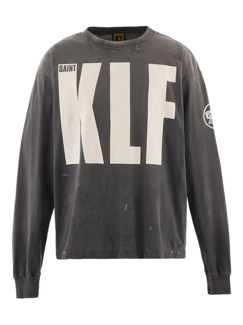 SAINT MXXXXXX KLF graphic long-sleeve T-shirt | Grey | Image 1